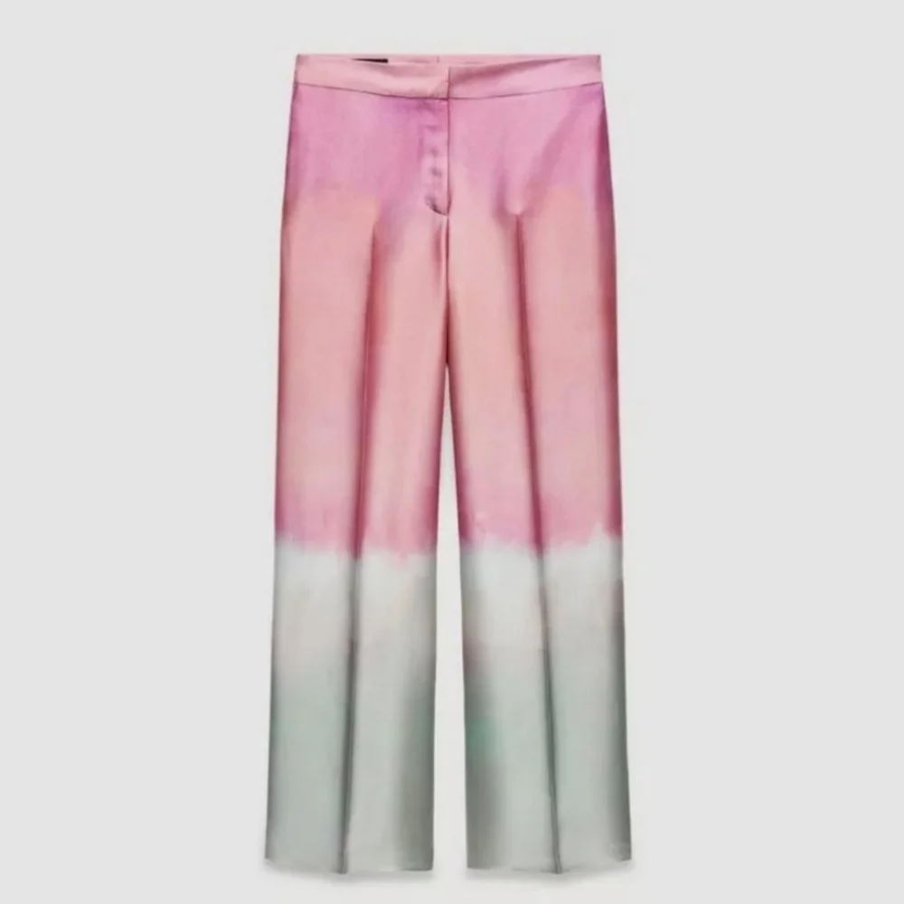 ZARA TIE DYE PRINT WIDE LEG PANTS Size XS